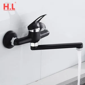 Wall kitchen tap, mixing tap, mixer, hot and cold water, mop pool, bowl, only fist, rotation 6 Main Sales Wall Taps Kitchen - №2