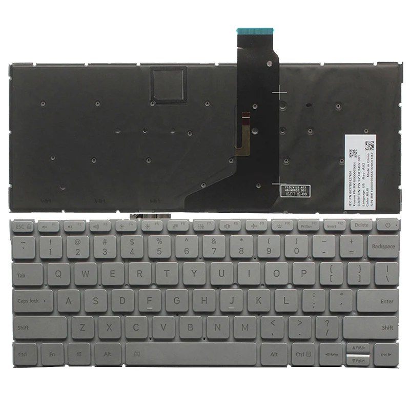 US laptop Keyboard for XIAOMI AIR 12.5 English keyboard with backlight silver 9Z.ND6BV.001 NSK-Y10BV 01