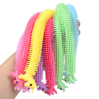 3/6pcs Worm Noodle Stretch String TPR Rope Anti Stress Toys String Fidget Autism Vent Toys Squishy for Children Christmas Gifts