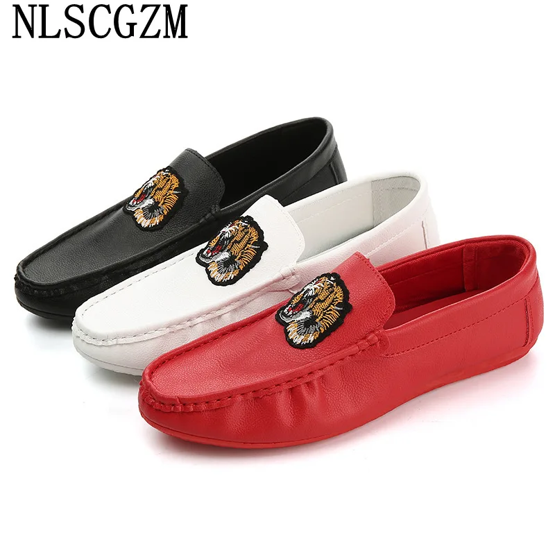 Red Slip on Shoes Men White Loafers Luxury Designer Shoes Men Fashion Black Leather Casual Shoes for Man 2026 кроссовки