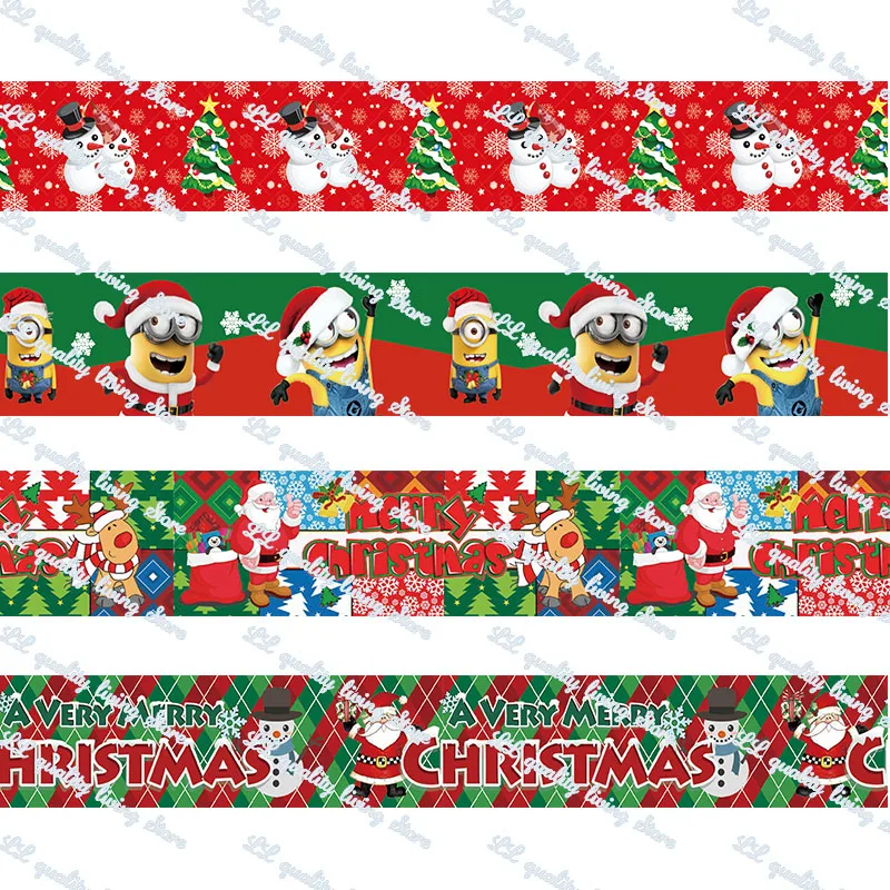 

Custom 1"-3" hot transfer printed christmas grosgrain ribbon 25-75mm 50 yards christmas decorations gift wrapping diy bows