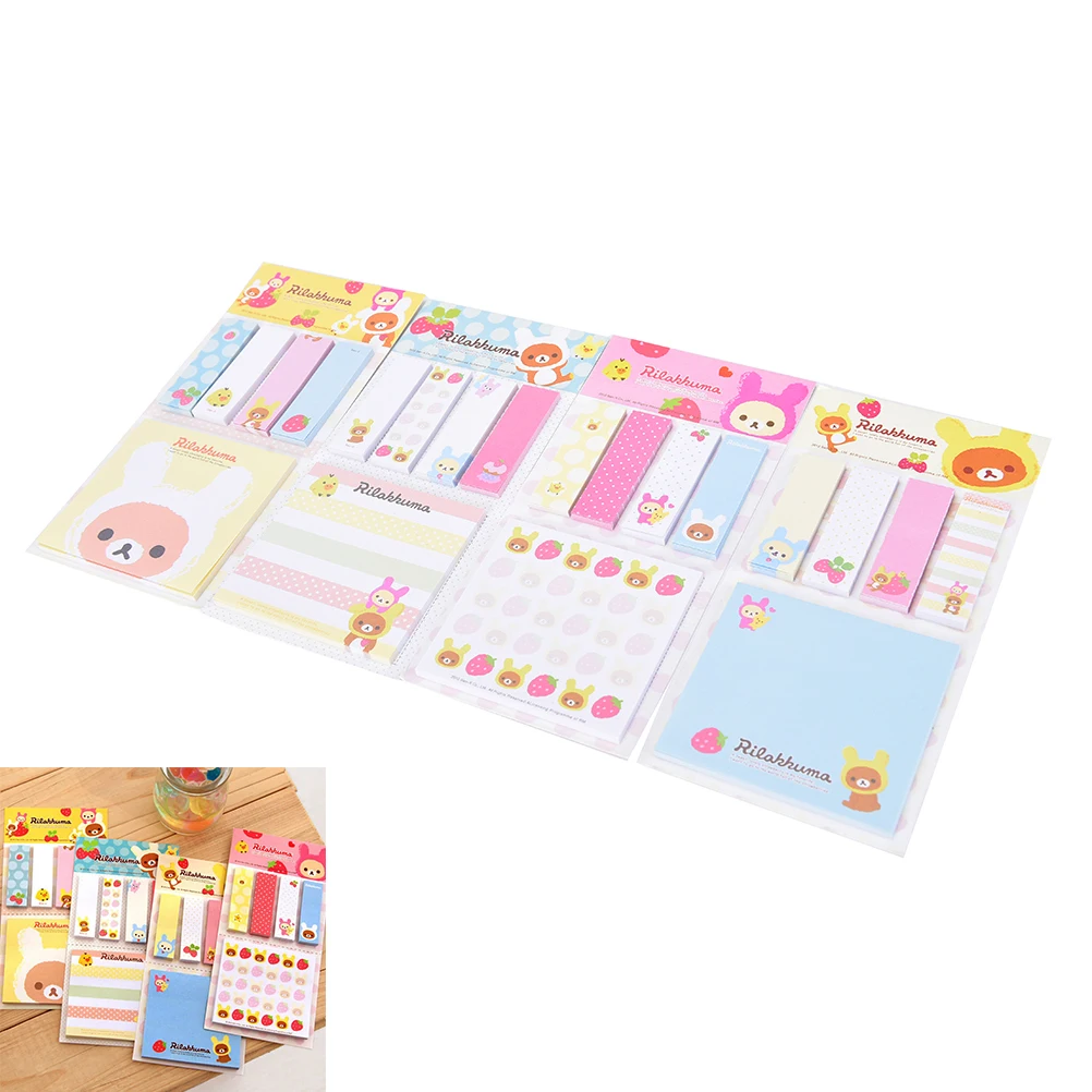 Rilakkuma Cute Cartoon Bear Sticky Notes Memo Pad School Supplies Planner Stickers Paper Bookmarks Korea Stationery