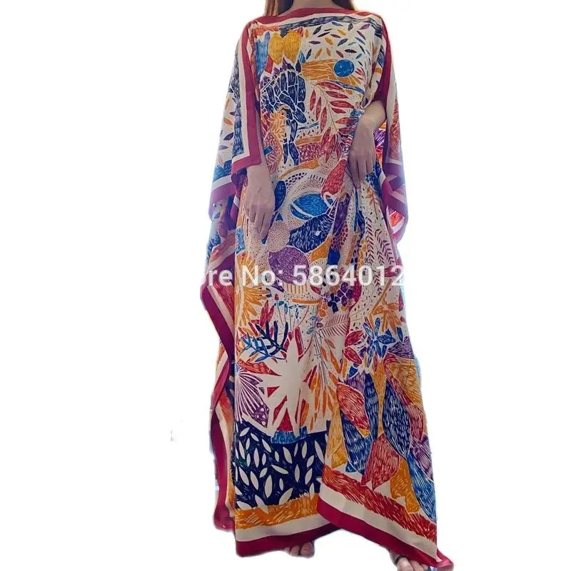 Dashiki-vestido estampado bohemio para mujer, Hijab suelto, elegante, musulmán, Abaya, Bazin, bata, Broder Riche, Sexy, maxi, para fiesta y playa
