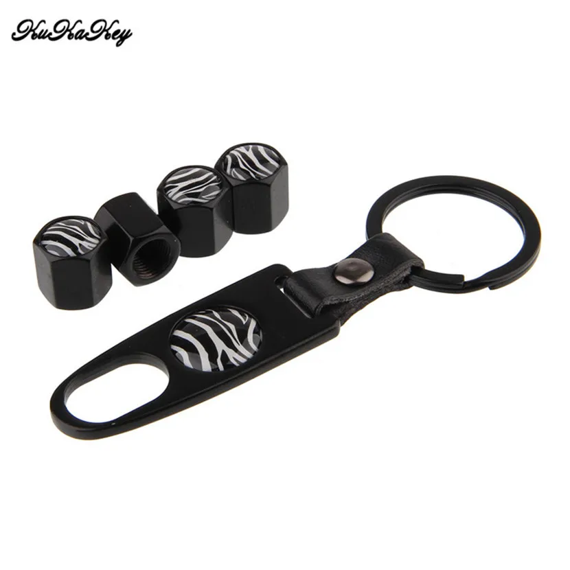 Car Tire Wheel Valve Caps With Keyring Keychain Tyre Valve Dust Caps For Ford Mondeo Focus 2 Fiesta MK3 Mk4 Kuga Accessories