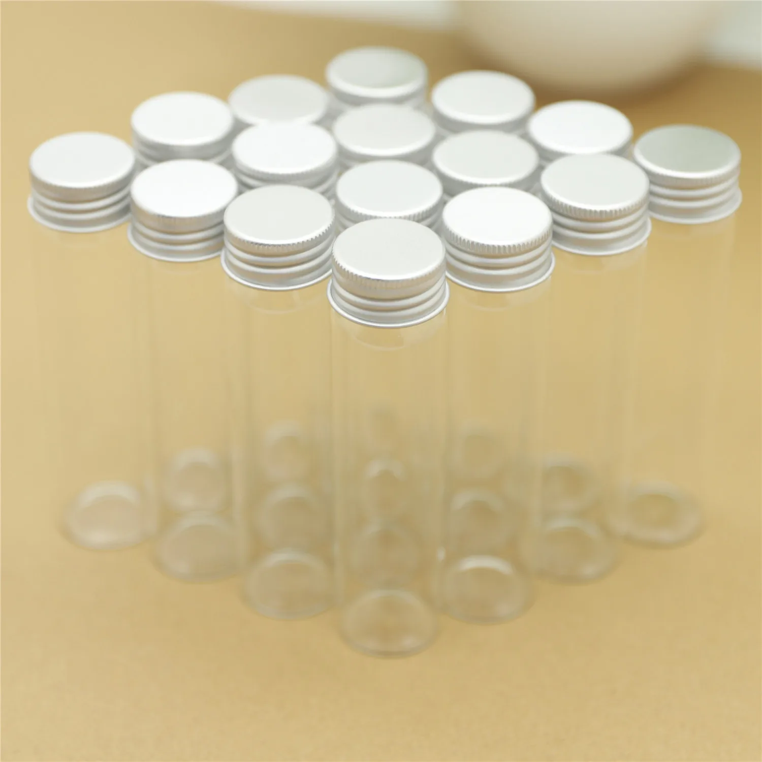 

12pcs/lot 30*120mm 60ml Mini Glass Jars Aluminum Caps Small Glass Bottles Vials Storage Transparent Glass Test Tube Containers