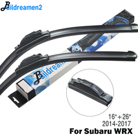 Buildreamen2 For Subaru WRX Car Wiper Blade Rubber Front Windscreen Wiper Accessories Fit J Hook Arms 2014 2015 2016 2017