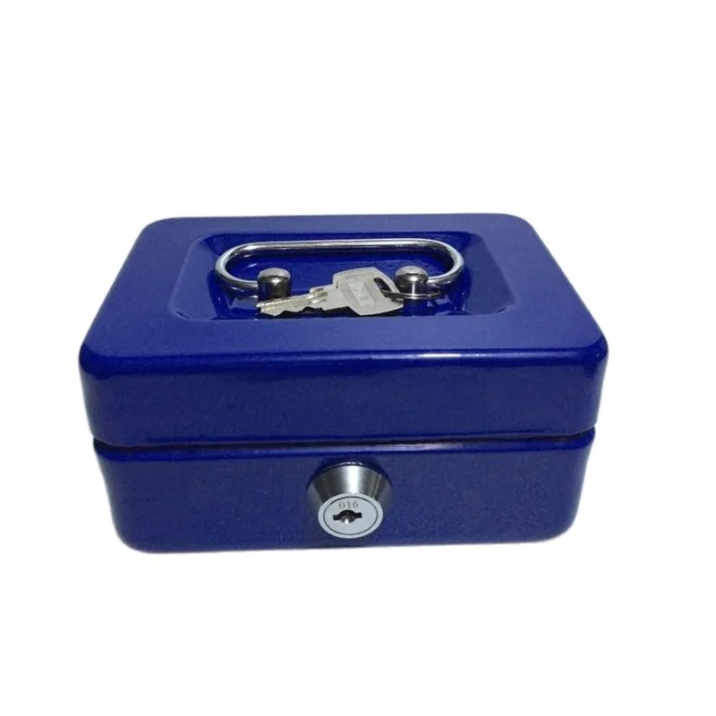 12.5cm*9.5cm*6cm Mini Small Steel Safe Key Open Box Store Content Boxes paper piggy bank card document safes