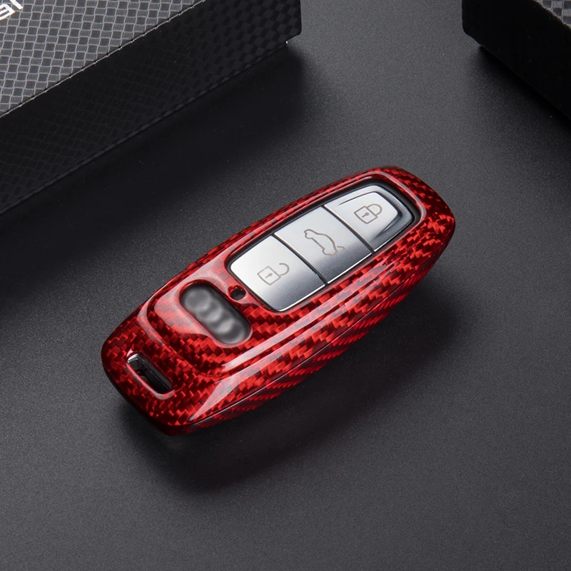 Acc-carbon etui na klucze do Audi key cover nowy S4/A4L/A6L/A3/Q3/Q2L/Q5L/Q7/A7LA8L Carbon fibe r shell klamra samochodowa luksusowa osłona