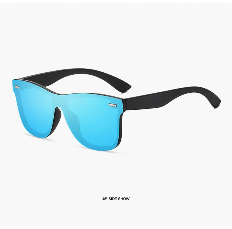 Luxus Quadratische Polarisierte Sonnenbrille Männer Frauen Mode einteilige Sonnenbrille Unisex Vintage Spiegel Blau Fahren Reisen Shades – Detail 15