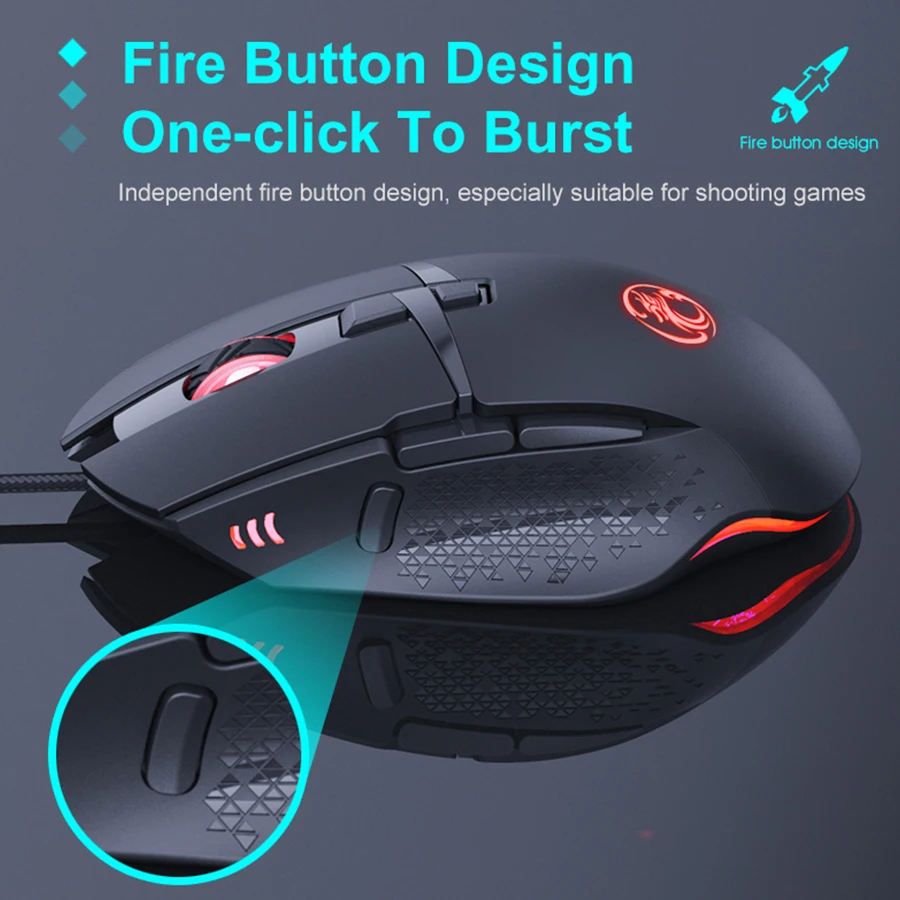 Wired Gaming Mouse Gamer Mause Computer Ergonomic Silent USB Mouse with Cable RGB Backlight LED 7200 DPI Mice for Laptop PC