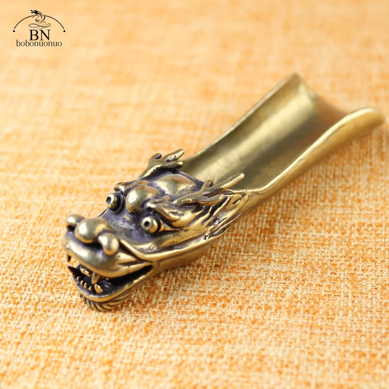 New Style Creative Tea Scoops Shovel Brass Copper Dragon Head Tableware Coffee Spoon Tea Pet Tea Ceremony Ice Cream