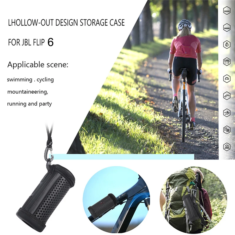 ZOPRORE Cover Pelindung Tas Kantong Travel Case Lengan Pembawa PU untuk JBL FLIP 6 Flip6 Speaker Bluetooth Portabel Tahan Air