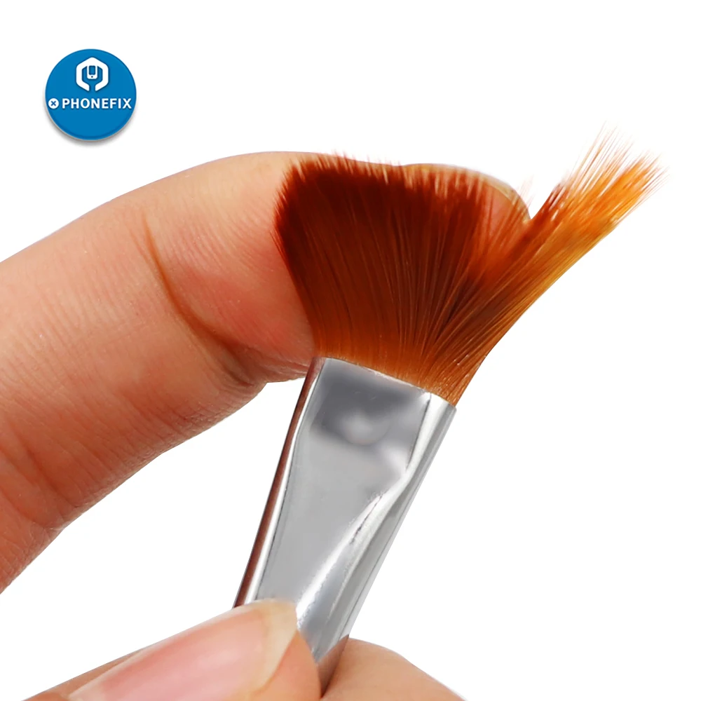 PHONEFIX PCB Rework 45 Degree Bevel Nylon Brush 20cm For Electronics Mobile Phone PCB BGA Repair Soldering Soft Cleaning Brush