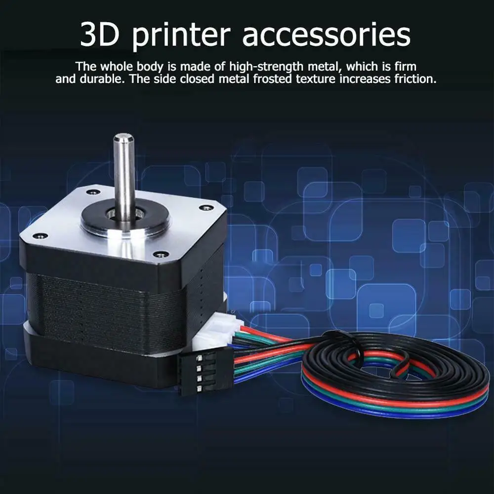 Nema 17 42 Stepper Motor Height 26mm 34mm 40mm 48mm Motor 4-lead 12-24V with Cables for 3D Printer J-head Extruder CNC Parts