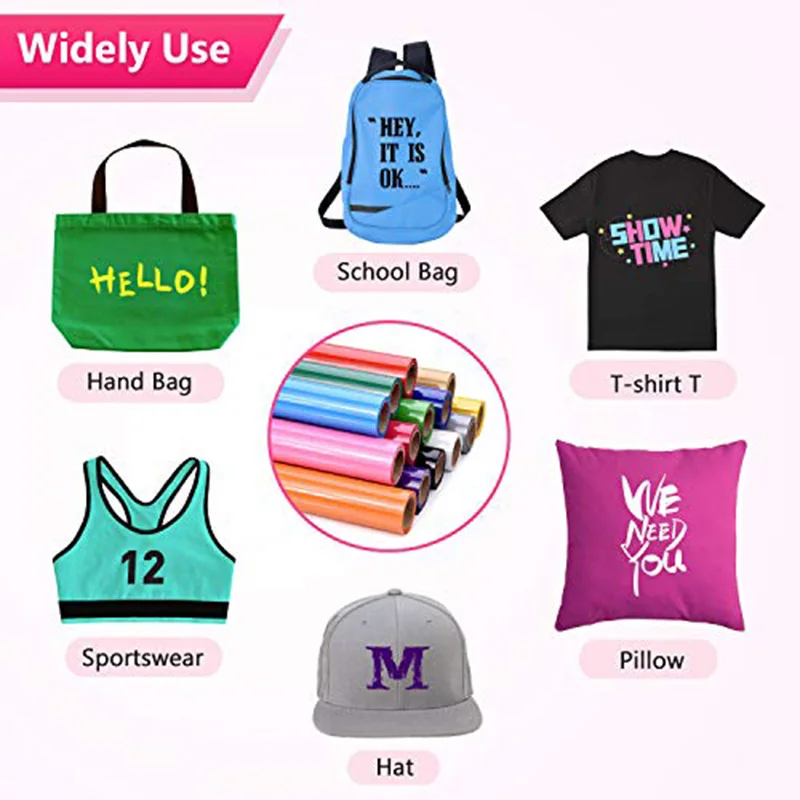 20 Colors PVC Heat Transfer Vinyl Film Heat Press Machine T-Shirt Iron On HTV Printing DIY Clothing Film