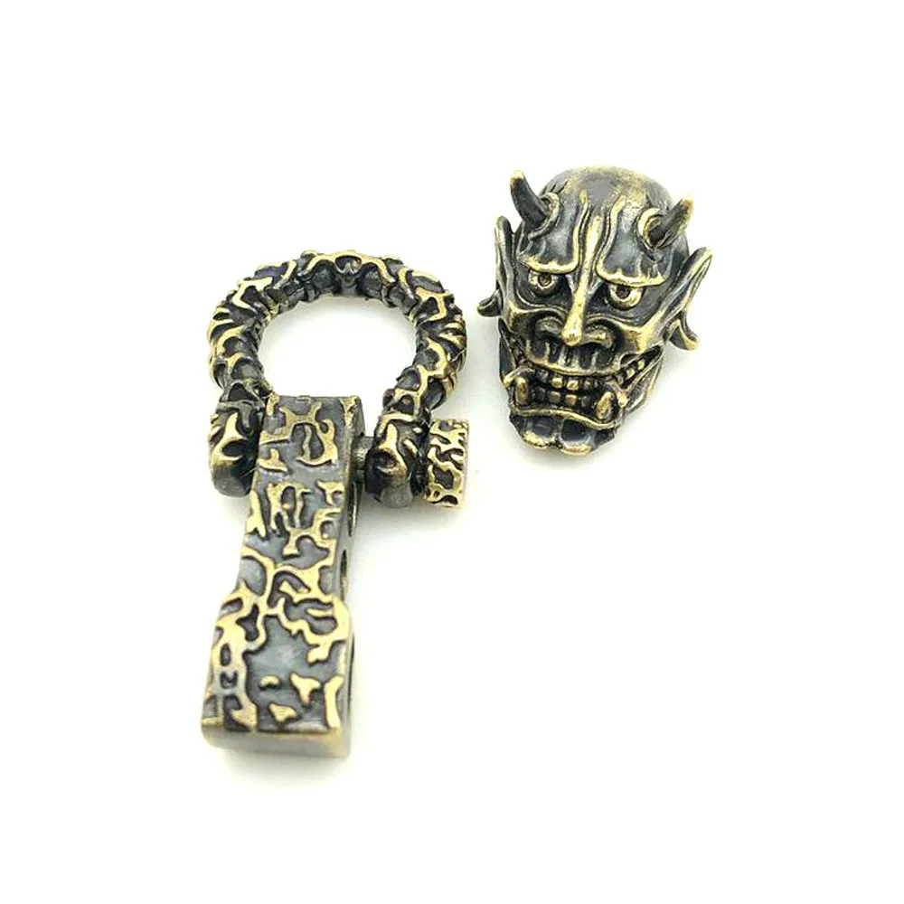 

1 Set Adjustable Brass Skull Paracord Beads DIY Pendant Buckle Paracord Knife Lanyards Charms For Paracord Bracelet Accessories