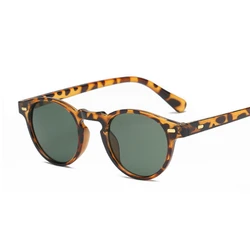 Classic Vintage Sunglasses Woman Male Round Cat Eye Sunglasses Female Retro Style Leopard Small Frame Oculos De Sol