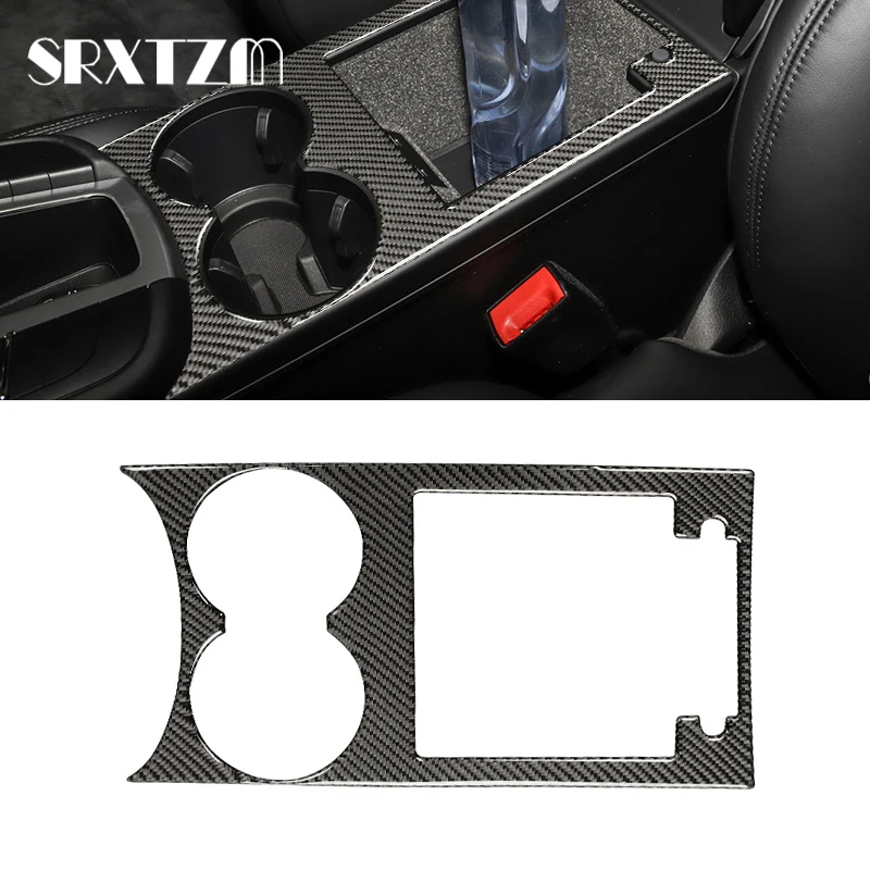 Carbon Fiber Water Cup Holder Trim Cover For Porsche Macan 2014 2015 2016 2017 2018 2019 2020 2021 Accessories