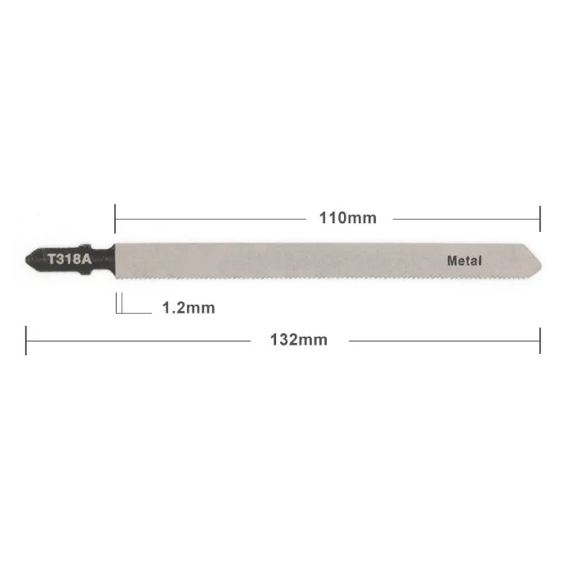 5Pcs T318A HCS Curved Extra Long Jigsaw Blades for Metal Cutting 132mm Length