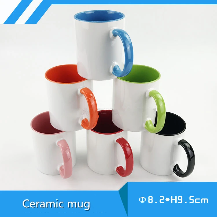 Blank Sublimation Ceramic mug color handle Color inside blank cup by Sublimation INK DIY Transfer Heat Press Print