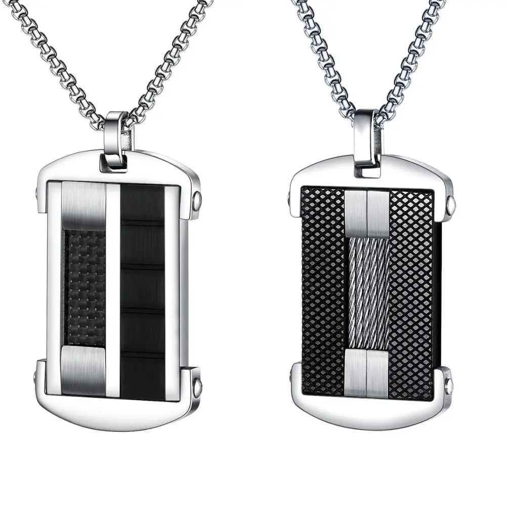 Punk Dog Tag Collana Del Pendente per Gli Uomini Boyfried In Acciaio Inox Catena a maglia Dei Monili di Sesso Maschile Regalo