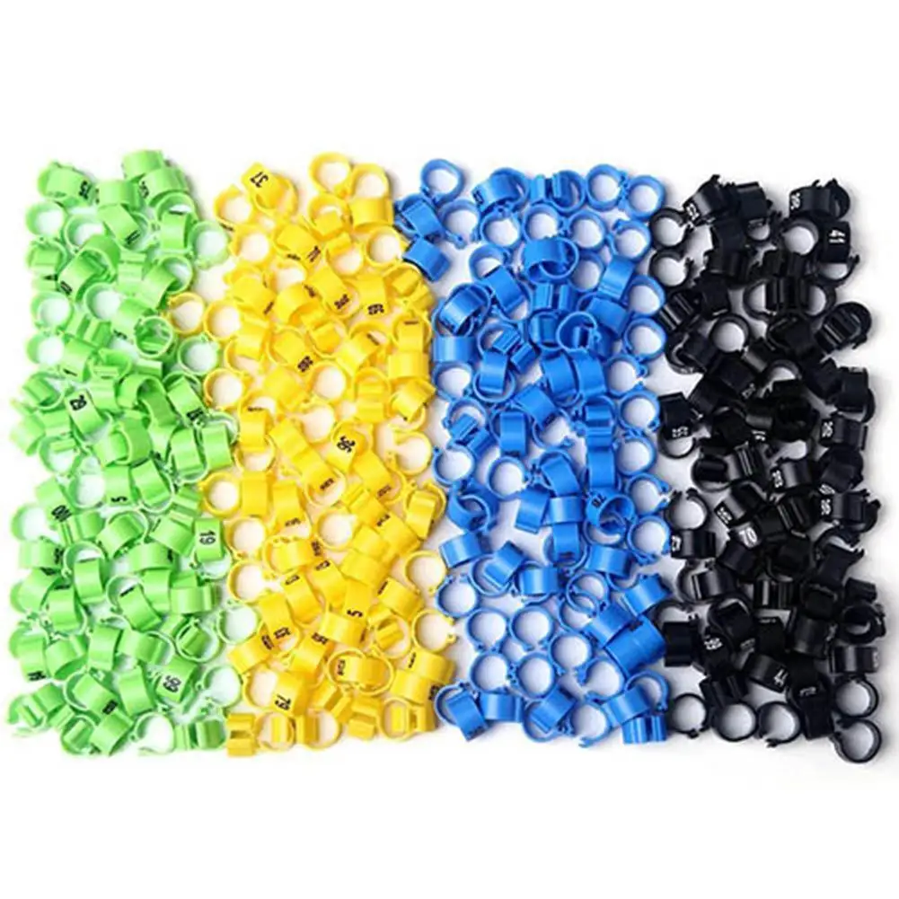 10mm Inner Diameter 100Pcs Bird Poultry Parrot Chicks Plastic 1-100 Numbered Pigeon Leg Bands Rings Poultry Ring Bird Carry 8mm