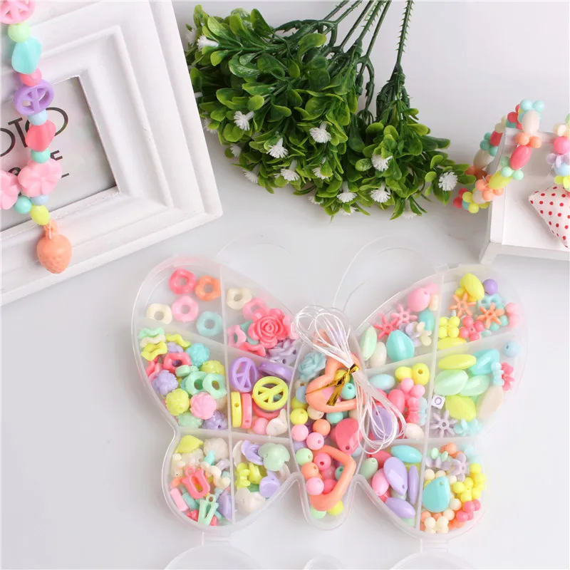 

DIY Beaded Toy Set For Children Creative Girl Gift Handmade Lacing Beads Jewelry Making Educational Toys Wholesale