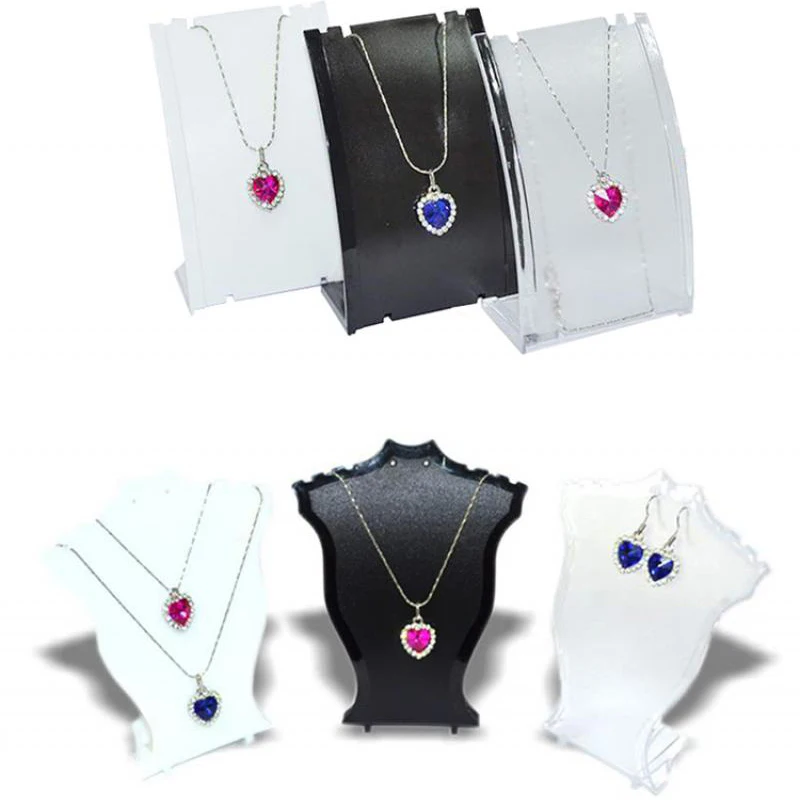 

Plastic Pendant Display Stand Black and White Transparent Earrings Jewelry Display Stand Multiple Necklace Display Stands