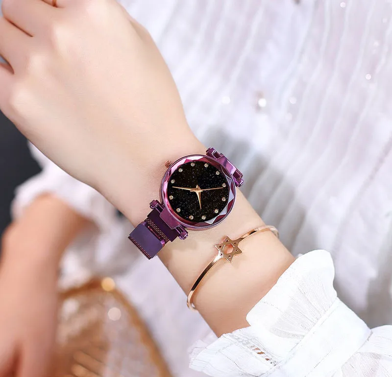 Ladies Magnetic Starry Sky Clock Fashion Diamond Female Quartz Wristwatches Luxury Women Watches relogio feminino zegarek damski