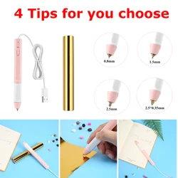 Different Nib USB Heating Hot Stamping Pen Lettering With Gold Heat-activated Foil DIY Calligraphy Personal Customize Pink New