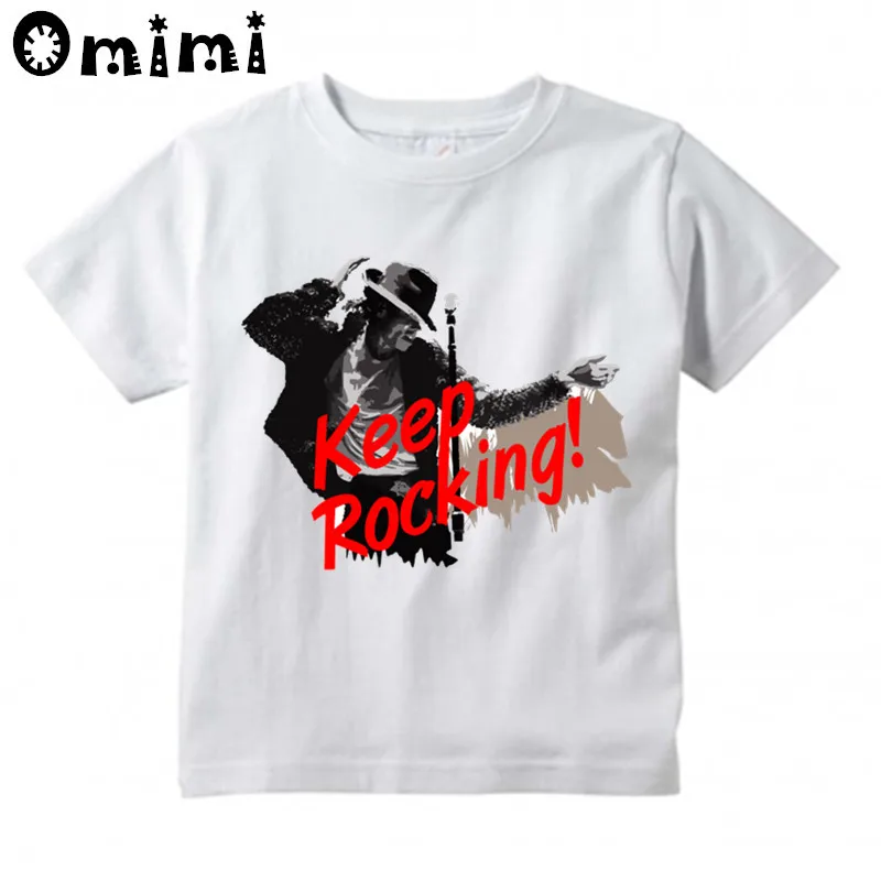 Kids Rock N Roll Star Michael Jackson Bad Design T-Shirts Music Children's Tops Boys/Girls Rock T Shirt