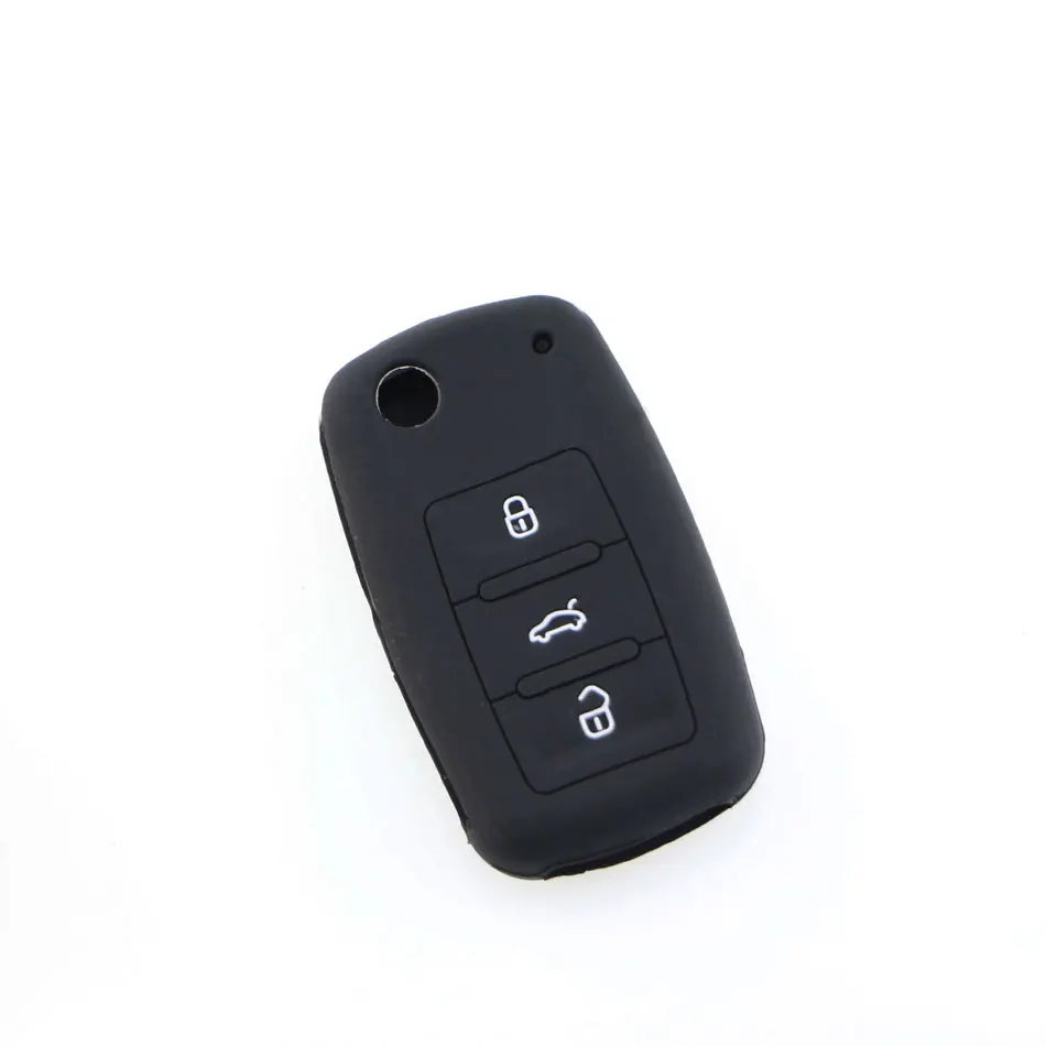 3 Buttons Silicone Car Key Cover Case for VW Golf Bora Jetta POLO Passat for Skoda Superb Octavia Fabia for Seat Ibiza Leon