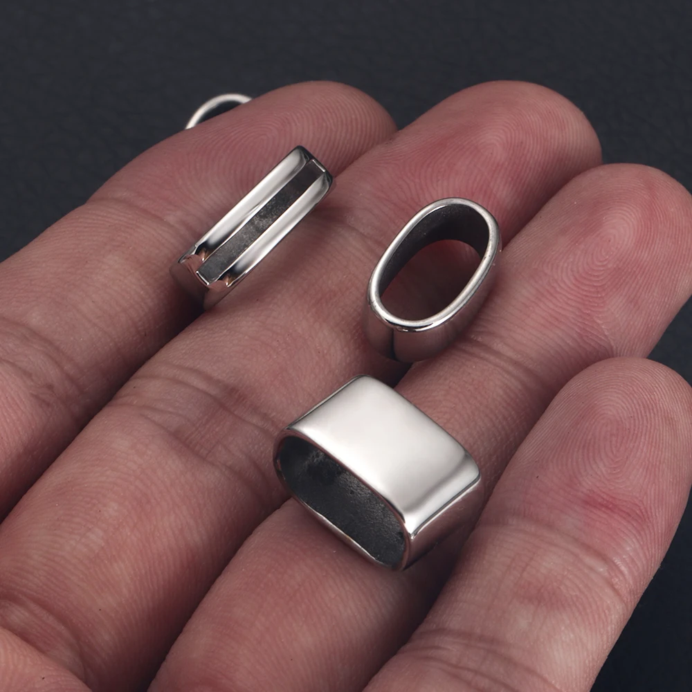 10pcs ovale grande foro distanziatore perline 12x6mm cavo di cuoio braccialetto gioielli fai da te fare accessori in acciaio inossidabile 316L
