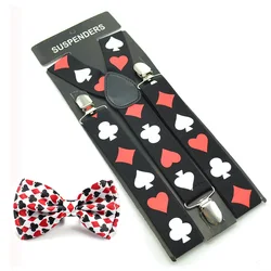 3.5cm Brace Tie Set Women Men Suspender For Trousers Pants Holder Bow Tie Cravat Set Y-Shape Poker Office Casual Gallus Gift