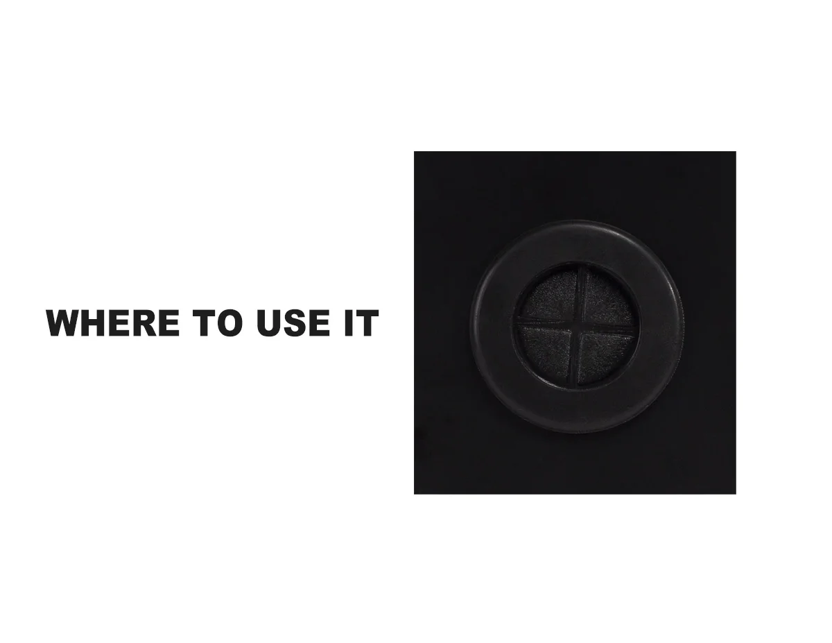 Flexible Rubber Grommet for Cable Hole Cover, Wire Organizer, Cable Pass Through, Round Gasket Black