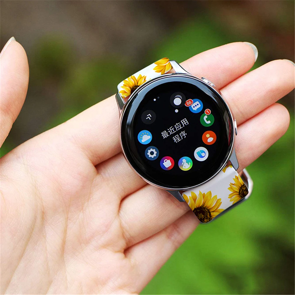 Correa de silicona de 20mm para Samsung Galaxy Watch, pulsera de 42mm Active 2 Watch 3 41mm Gear S2, Amazfit bip