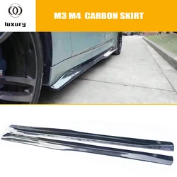 M4 PSM Style Real Carbon Fiber Side Bumper Skirt for BMW F82 F83 M4 Coupe 2014 - 2020 Extension skirts