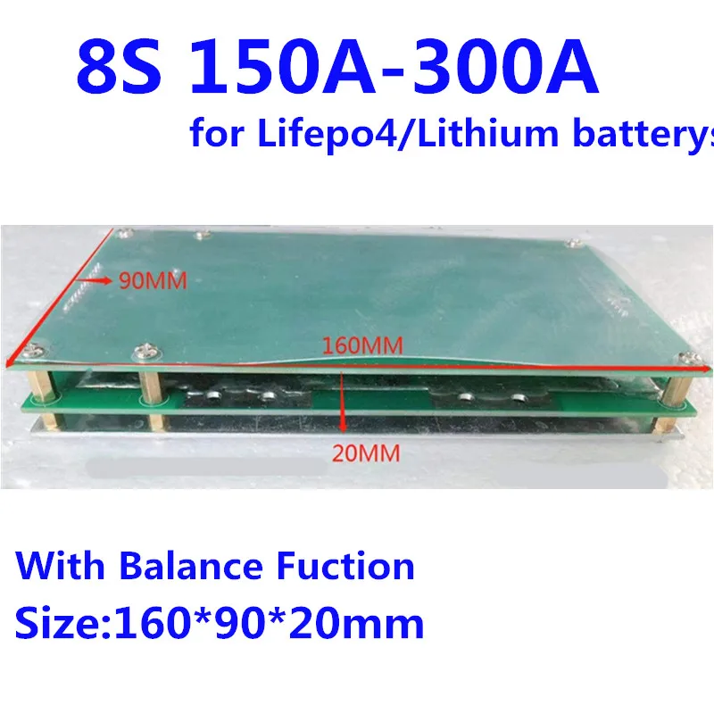 8S 24V BMS for Lifepo4  lithium Battery protection Board 150A 200A 250A 300A  BMS with balance fuction