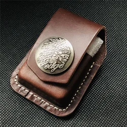 Hot Indian chief Handmade Genuine Leather Lighter Belt Case Waist Bag For Zippo Lighters Smoking Gadgets Man Gift