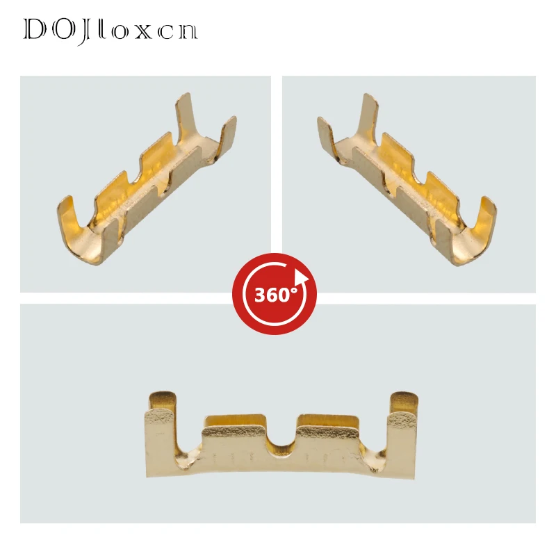 50/100/200/500 Pcs DJ453 Double U Shaped Parallel Terminal Tab Cold Inserts Connectors Small Teeth Fascia Terminal 0.5-1.5mm2