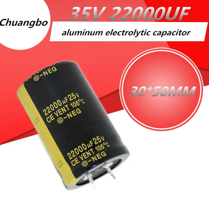 

2Pcs Audio Electrolytic Capacitor 35V 22000UF 30*50MM For Audio Hifi Amplifier High Frequency Low ESR Speaker