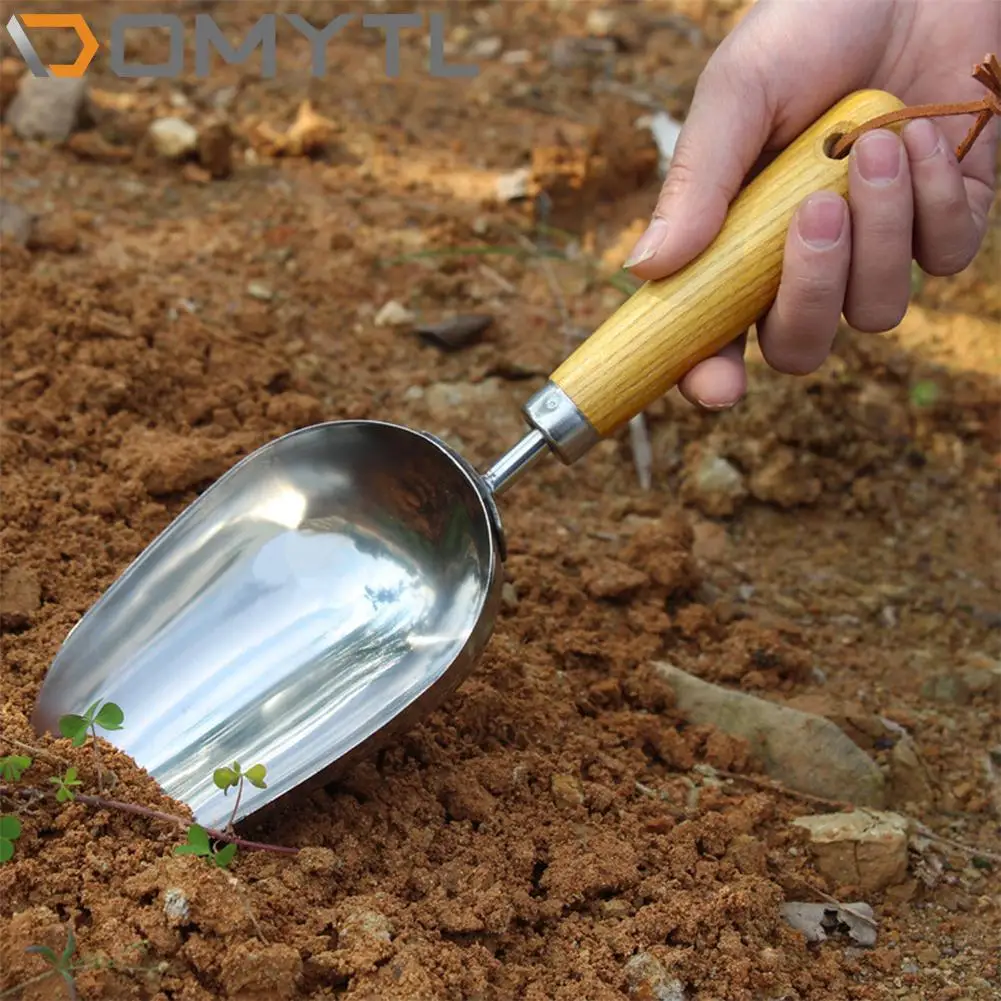 

1pcs Stainless Steel Shovel Durable Thickened With Wooden Handle Gardening Tools