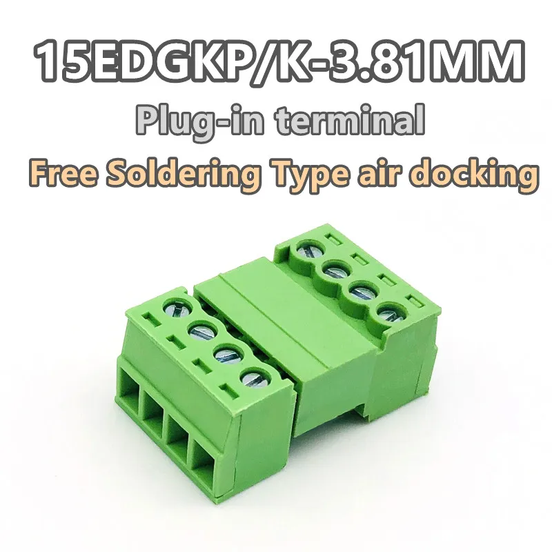 1Set/10Set LOT 15EDGKP 3.81 15EDG 15EDGK PCB 2PIN/3/4/5/6/7/8/9/10-24PIN Connector Plug-In Male Female Pluggable Terminal Block