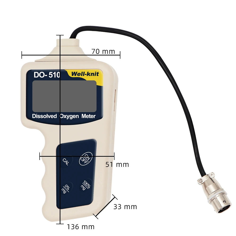 DO-510 Dissolved Oxygen Meter 0.00~19.99mg/L Concentration Dector ATC DO Oxygen Meter 0.0~255% Analyzer