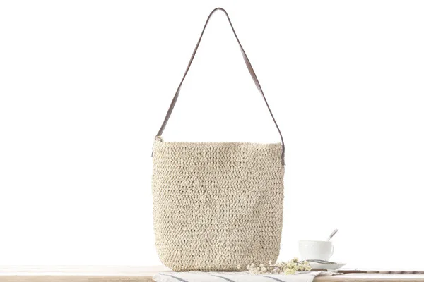 Straw Shoulder Woven Beach Solid Color Paper Casual Summer Bag for Women 2021 New Luxury Handbags