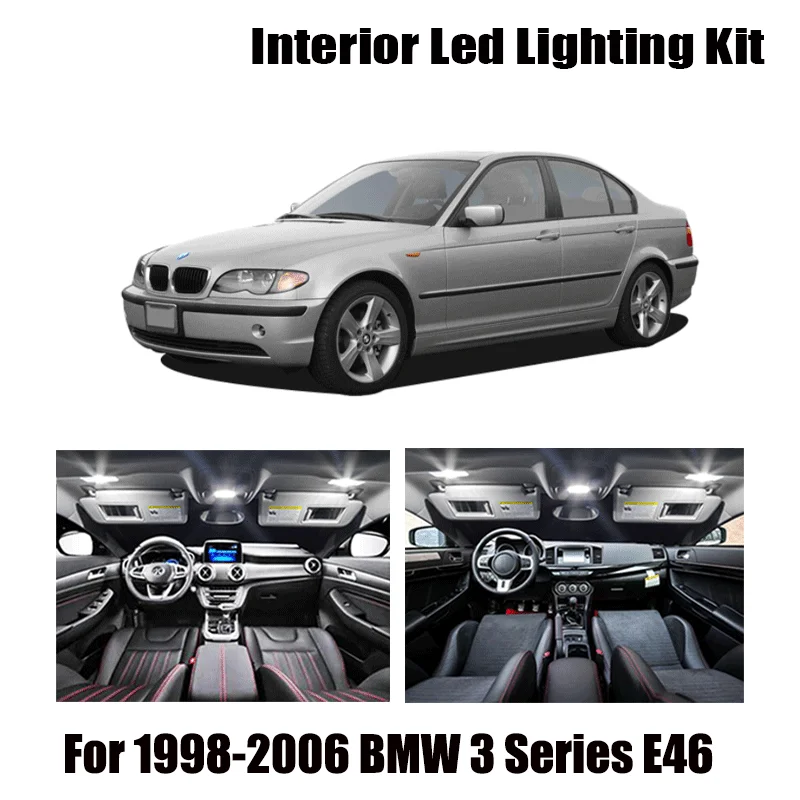 20 Bulbs White Canbus LED Interior Dome Light Kit Fit For 1998-2003 2004 2005 2006 BMW 3 Series E46 Reading Cargo License Lamp