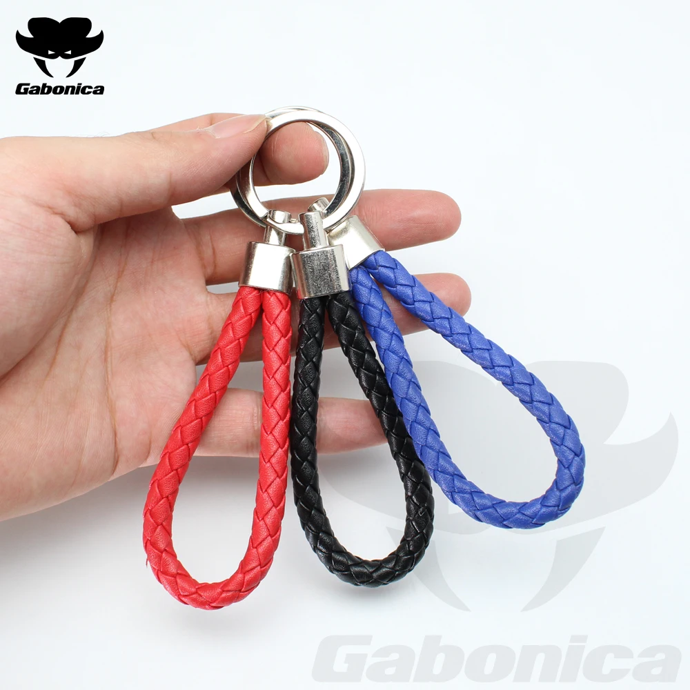 

3 Colors PU Leather Braided Woven Rope Rings Fit DIY bag Pendant Key Chains Holder Car Men Women Keychains Small Gift Jewelry