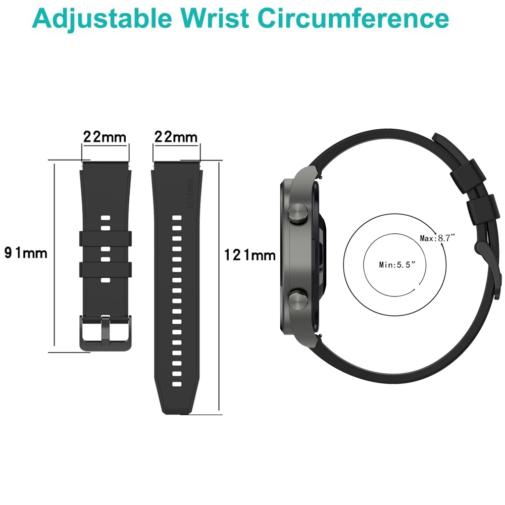 For Huawei Watch GT 2 Pro Strap Silicone Strap For Huawei Watch GT 2 46mm Gt 2e Band For Huawei Watch 3 3 Pro Watchband Bracelet