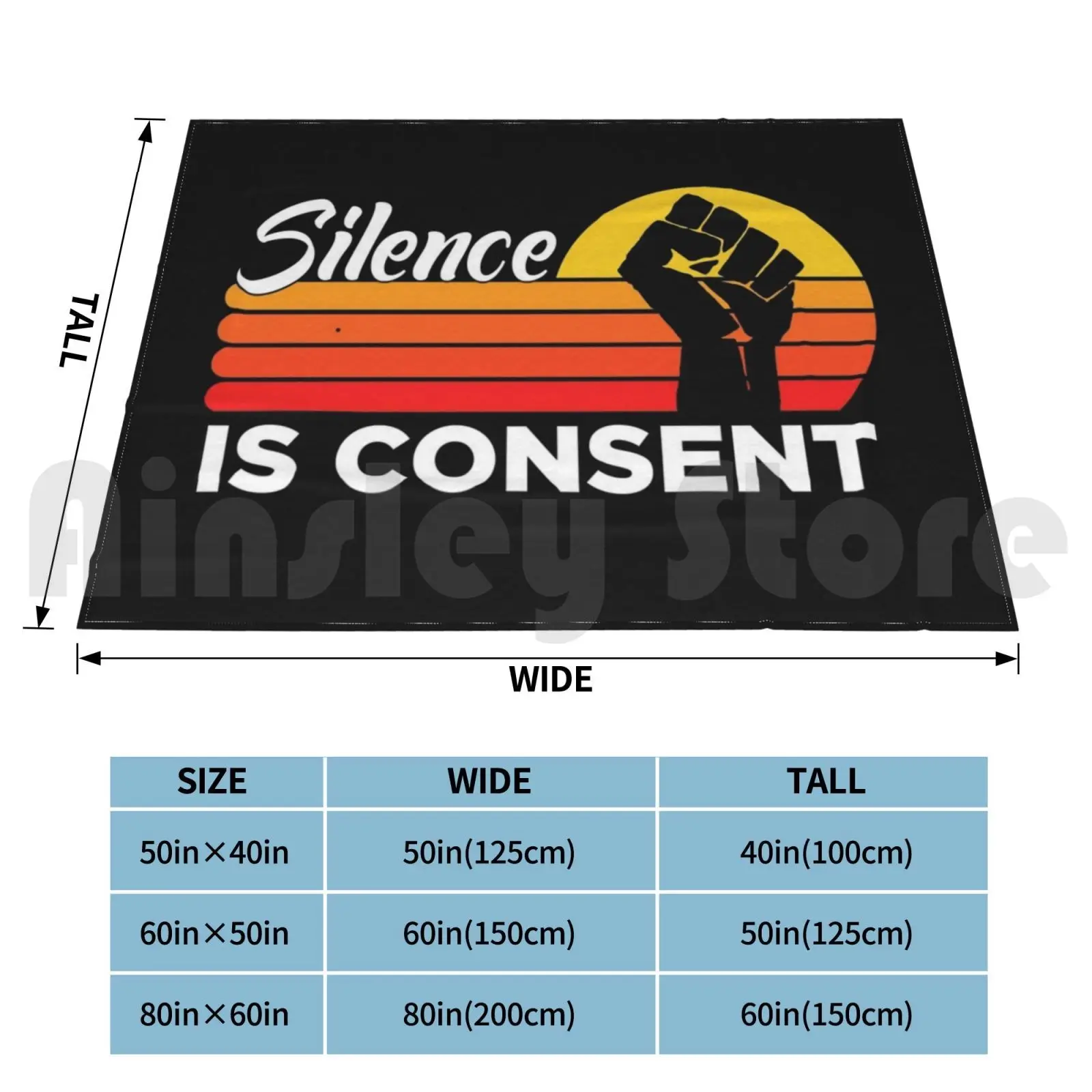 Silence Is Betrayal Blanket For Sofa Bed Travel White Consent Black Black Lives Matter Silence Betrayal Violence