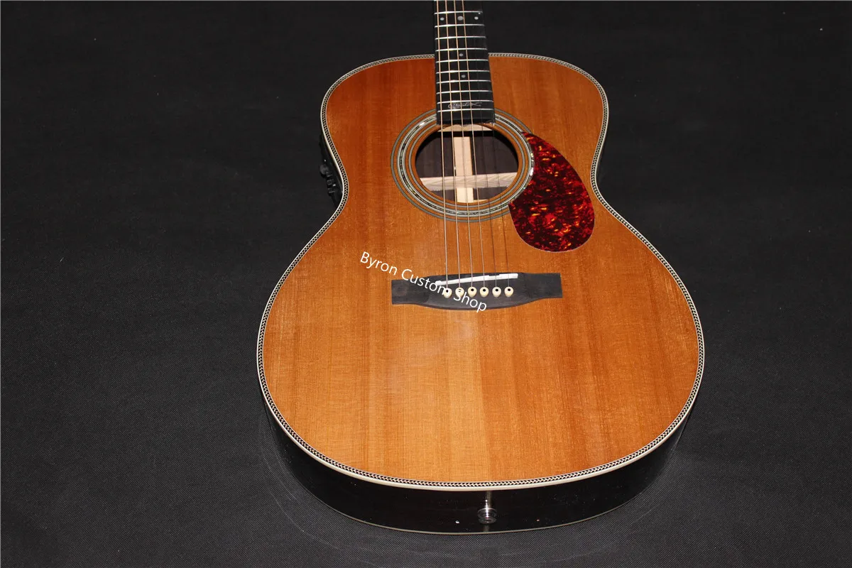 factory shop John signature acoustic electric guitars OM SOLID CEDAR acoustic guitar 14 frets JM acoustic guitar